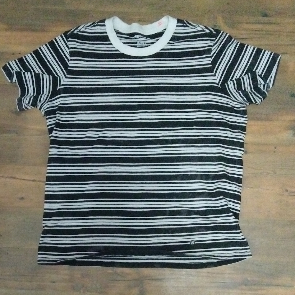 Stance Black and White Striped Short Sleeve Tee
